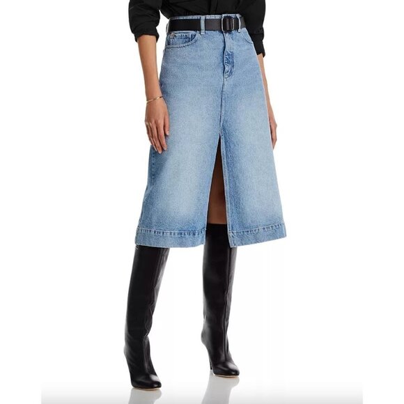 DL1961 Alma A Line Denim Midi Skirt Blue Womens Size 26 - Picture 1 of 15